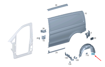 new mercedes-benz vito w447 rear left wheel housing liner a4476840577 original