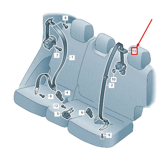 NEW VW TOUAREG CR REAR SEAT BELT GUIDE 7608577814PK