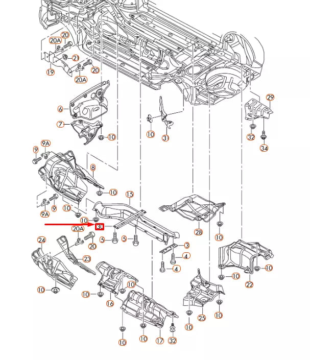 NEW AUDI Q5 8R FRONT FLOOR PLATE CONNECTING STRUT 8R0804813 ORIGINAL