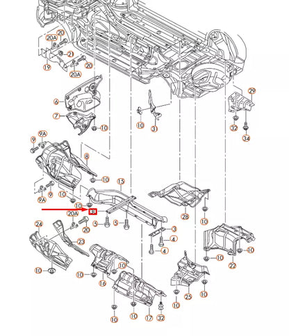 NEW AUDI Q5 8R FRONT FLOOR PLATE CONNECTING STRUT 8R0804813 ORIGINAL