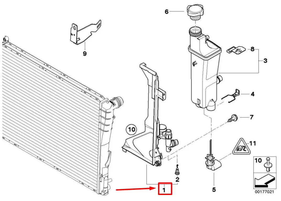 NEW BMW 3 E46 EXPANSION TANK MOUNTING PLATE 17111436250 1436250 ORIGINAL