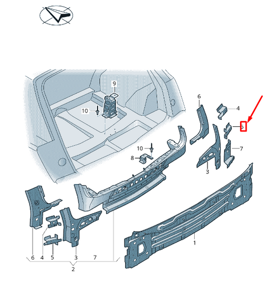 NEW AUDI Q7 4M REAR RIGHT FILLER PLATE LOWER REINFORCED 4M0814308A ORIGINAL