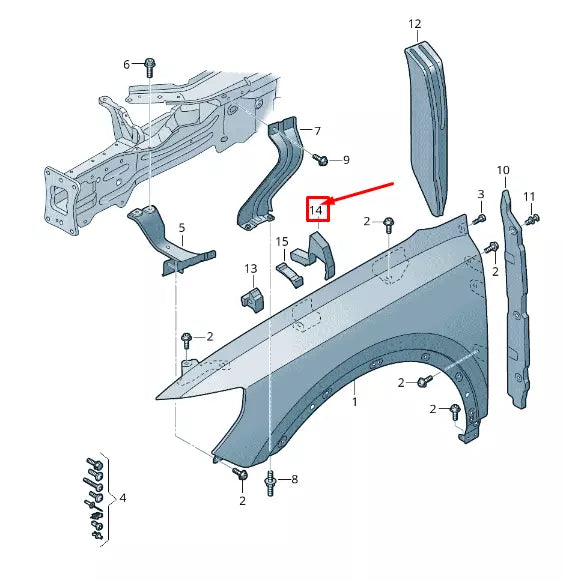 NEW AUDI Q3 F3 LEFT WHEEL HOUSING LINER SEAL 83A864237A