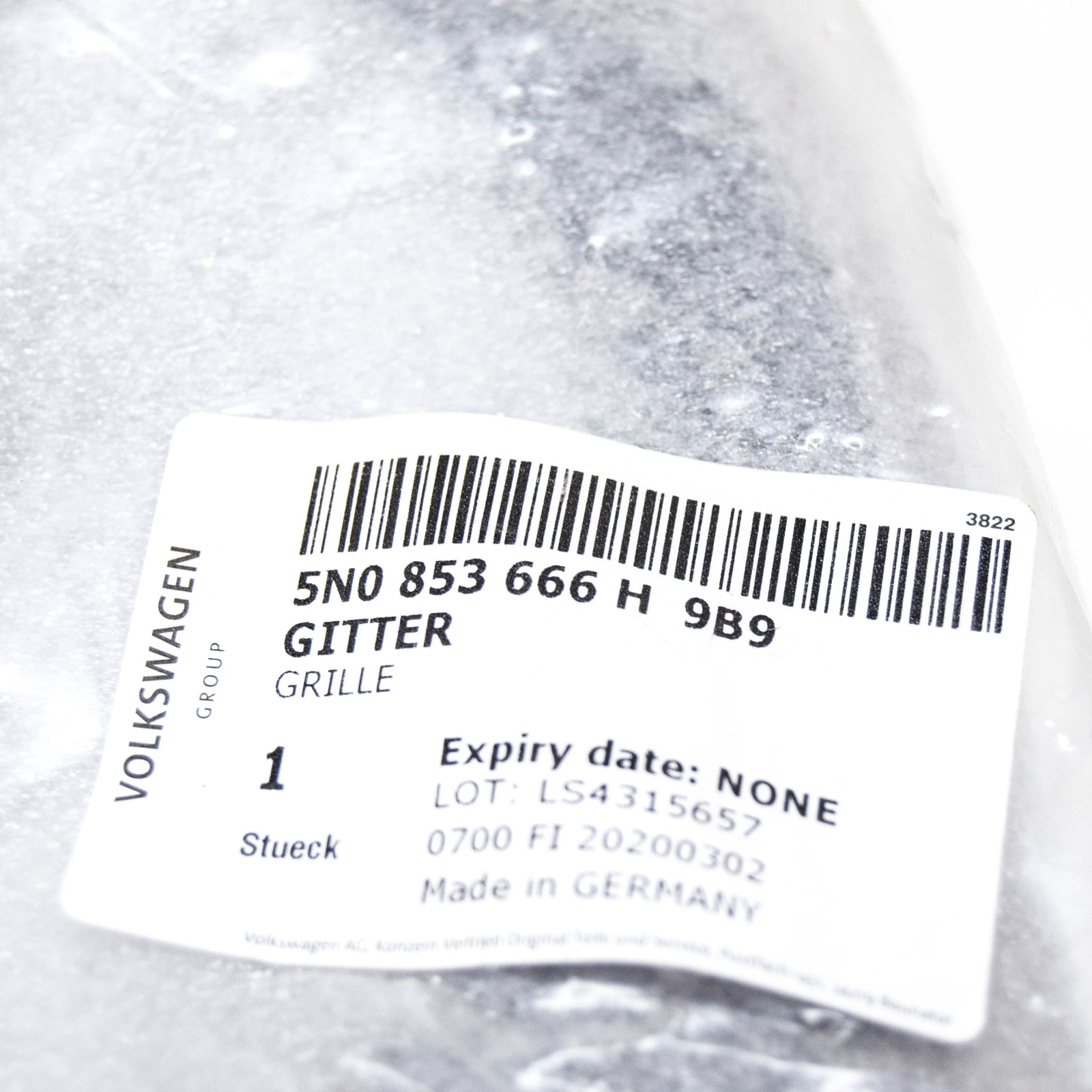 NEW VOLKSWAGEN TIGUAN 5N FOG LIGHT GRILL FRONT RIGHT 5N0853666H9B9 2013 ORIGINAL