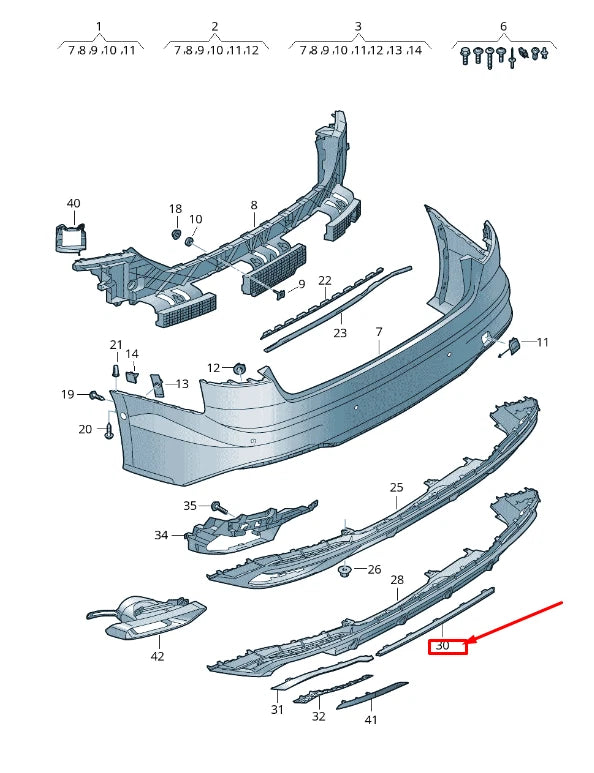 NEW AUDI A5 F5 REAR CENTER BUMPER TRIM 8W6853551D3Q7 8W6853551D 3Q7