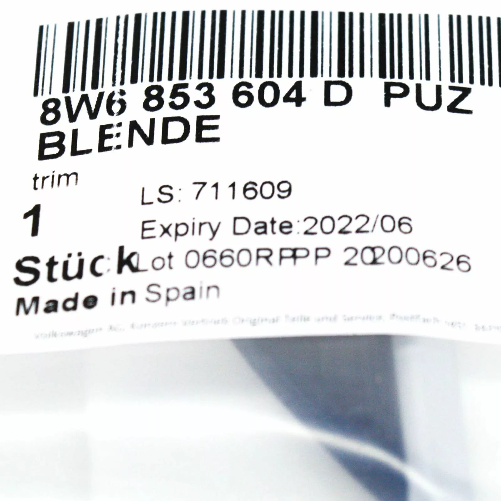 NEW AUDI RS5 SPORTBACK 8W6 FRONT RIGHT DOOR COVER TRIM 8W6853604DPUZ