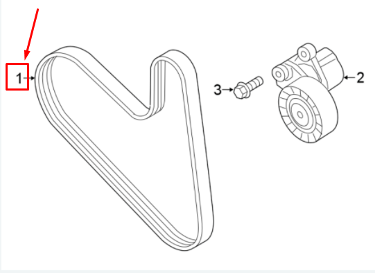 new volkswagen golf mk7 serpentine belt 04e145933ag original