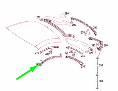 NEW MERCEDES-BENZ SLK R171 ROOF RIGHT SIDE SEAL A1717900298 ORIGINAL