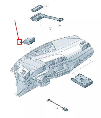 NEW AUDI Q8 4MN UPPER CENTRE DASHBOARD AERIAL 8V0035504 ORIGINAL