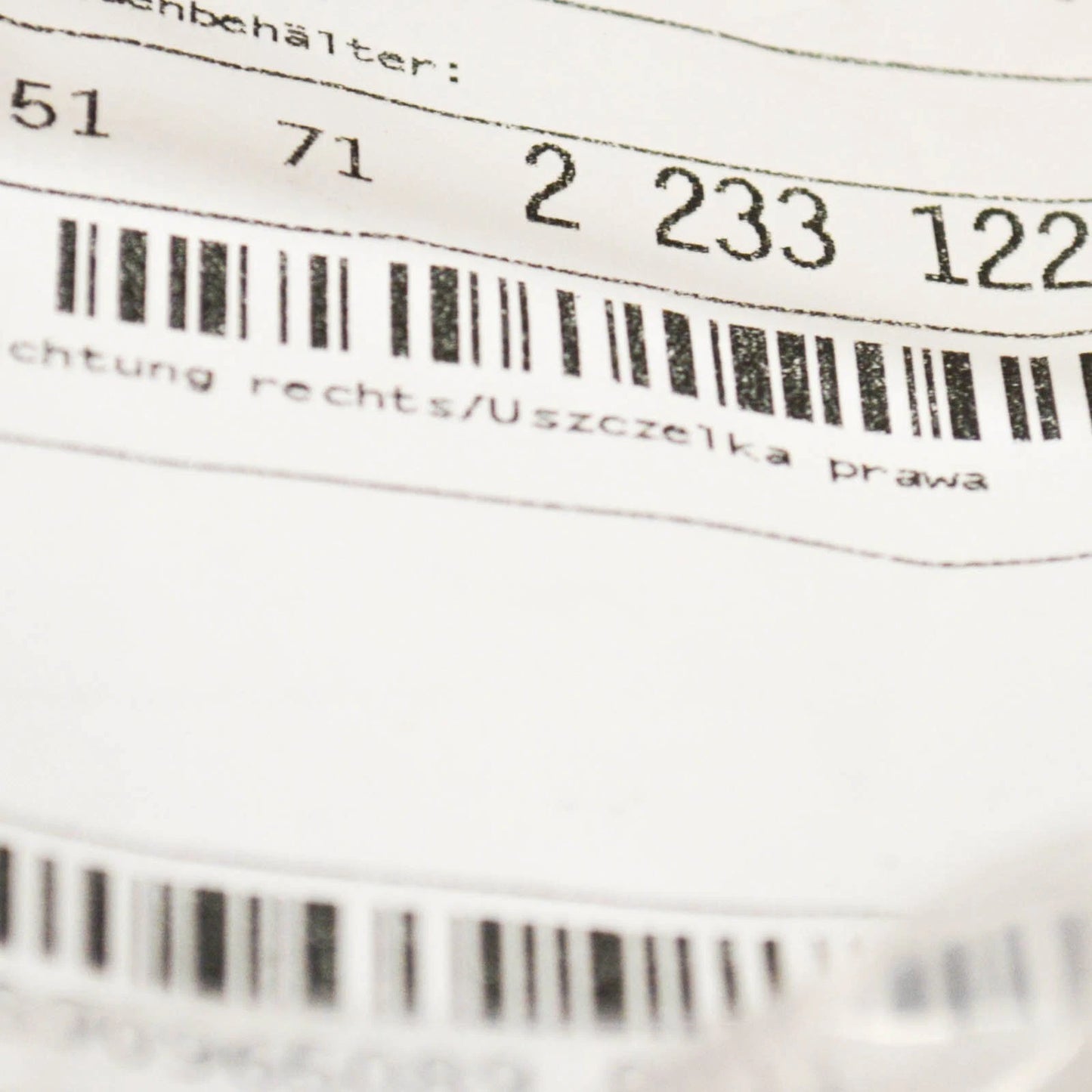 NEW BMW 3 E30 FENDER GASKET RIGHT SIDE M SPORT 51712233122 2233122 ORIGINAL