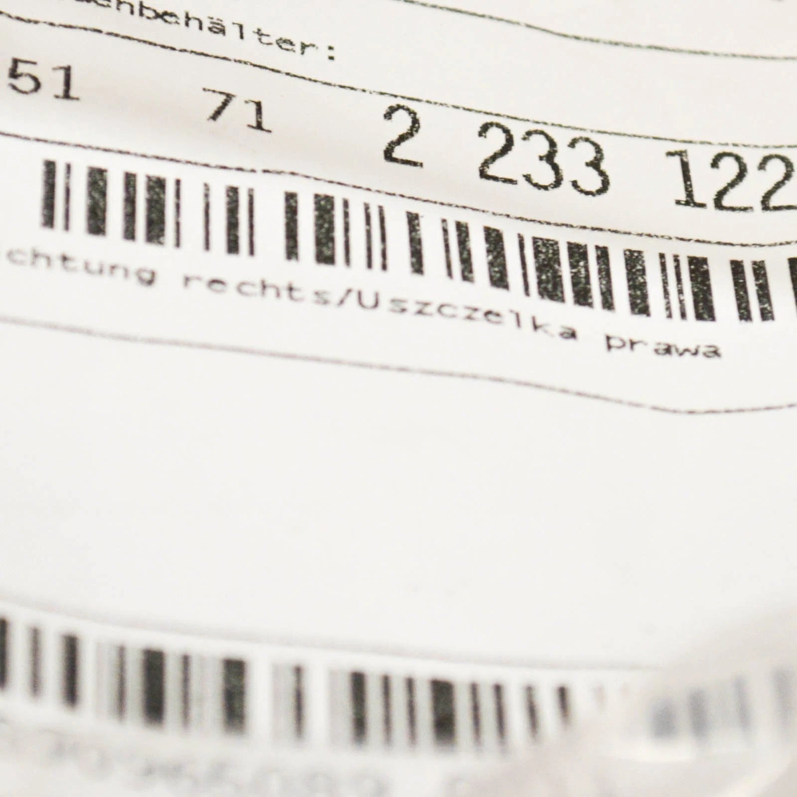 NEW BMW 3 E30 FENDER GASKET RIGHT SIDE M SPORT 51712233122 2233122 ORIGINAL