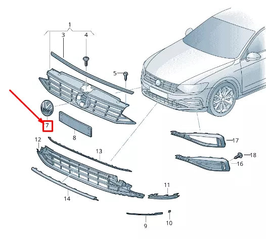 NEW VW PASSAT B8 3G RADIATOR GRILLE LOGO EMBLEM 3G0853601DJZA ORIGINAL