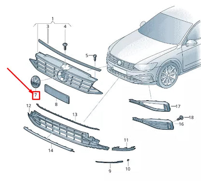 NEW VW PASSAT B8 3G RADIATOR GRILLE LOGO EMBLEM 3G0853601DJZA ORIGINAL