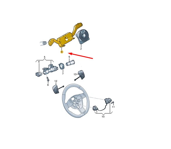 NEW VW TRANSPORTER T6 STEERING COLUMN COMBI SWITCH 7E0953507C9B9 ORIGINAL