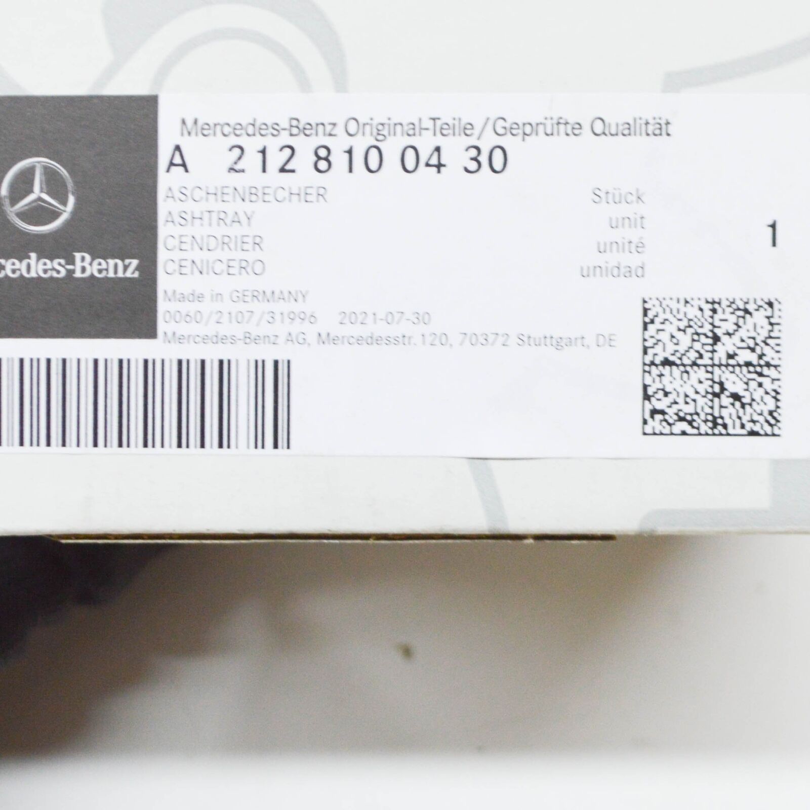 NEW MERCEDES BENZ E W212 CENTER CONSOLE ASHTRAY A2128100430 ORIGINAL