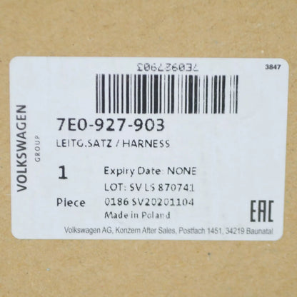 NEW VW TRANSPORTER T5 FRONT LEFT SPEED SENSOR WIRING SET 7E0927903