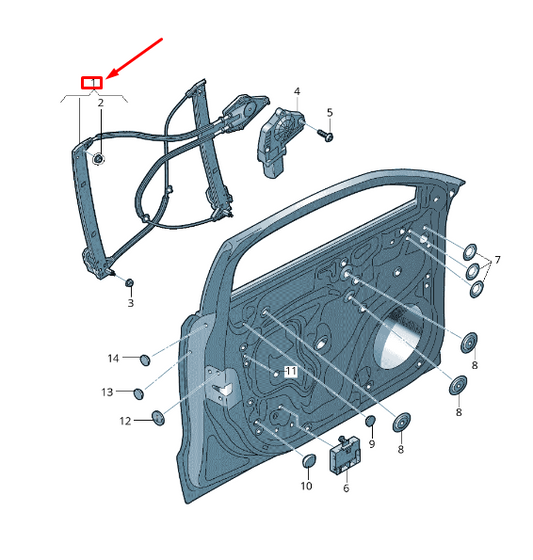 new audi a1 mk1 front left door window regulator 8x4837461a original