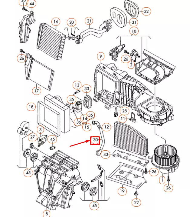 NEW AUDI A3 8P A/C EVAPORATOR WATER DRAIN TUBE LHD 1K1260113D ORIGINAL