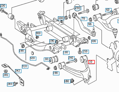 new mercedes-benz m w163 rear right bottom control arm a1633501006 original
