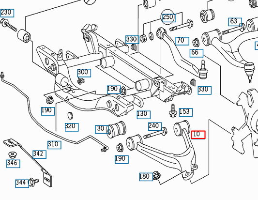 new mercedes-benz m w163 rear right bottom control arm a1633501006 original
