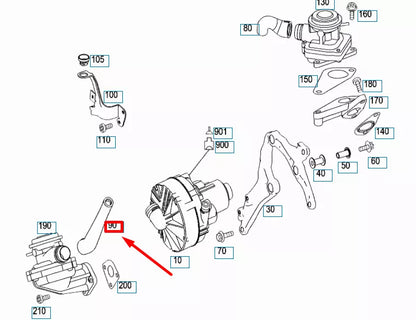 NEW MB ML W164 COMBINATION VALVE AND AIR PUMP MOLDED HOSE A2721421383 ORIGINAL