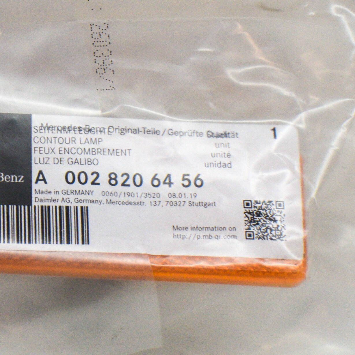 NEW MERCEDES-BENZ SPRINTER 903 SIDE MARKER EXTERIOR LIGHT A0028206456 ORIGINAL