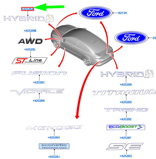 new ford mondeo mk5 front door emblem name plate 5228360 ds78-43156-bb original