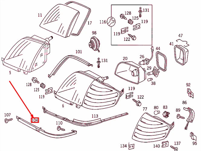 NEW MERCEDES-BENZ SL R129 FRONT RIGHT LOWER HEADLIGHT TRIM A1298260877