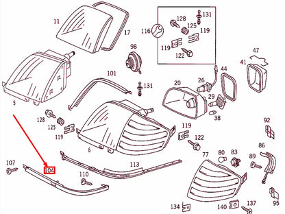 NEW MERCEDES-BENZ SL R129 FRONT RIGHT LOWER HEADLIGHT TRIM A1298260877