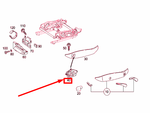 NEW MERCEDES-BENZ SLK R171 FRONT RIGHT SEAT SWITCH A17182058109980 ORIGINAL