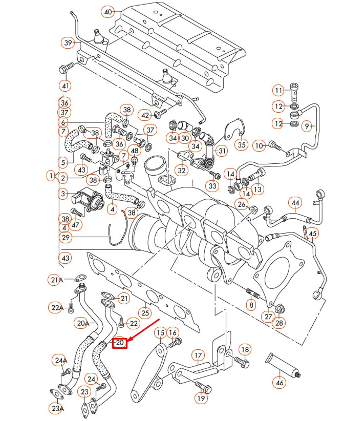 NEW AUDI A1 8X OIL RETURN PIPE 06F145735F