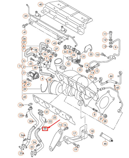 NEW AUDI A1 8X OIL RETURN PIPE 06F145735F
