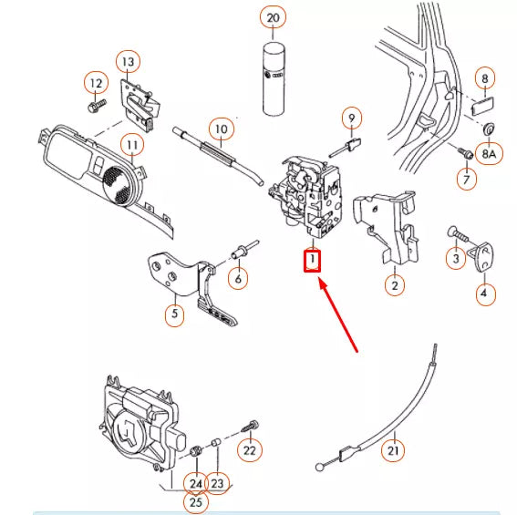 NEW VW PHAETON GP2 FRONT LEFT DOOR LOCK LHD 3D1837015AK ORIGINAL