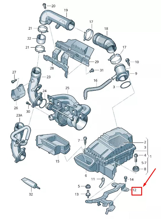 NEW AUDI RSQ3 8U ENGINE AIR FILTER RETAINER 8P0129671