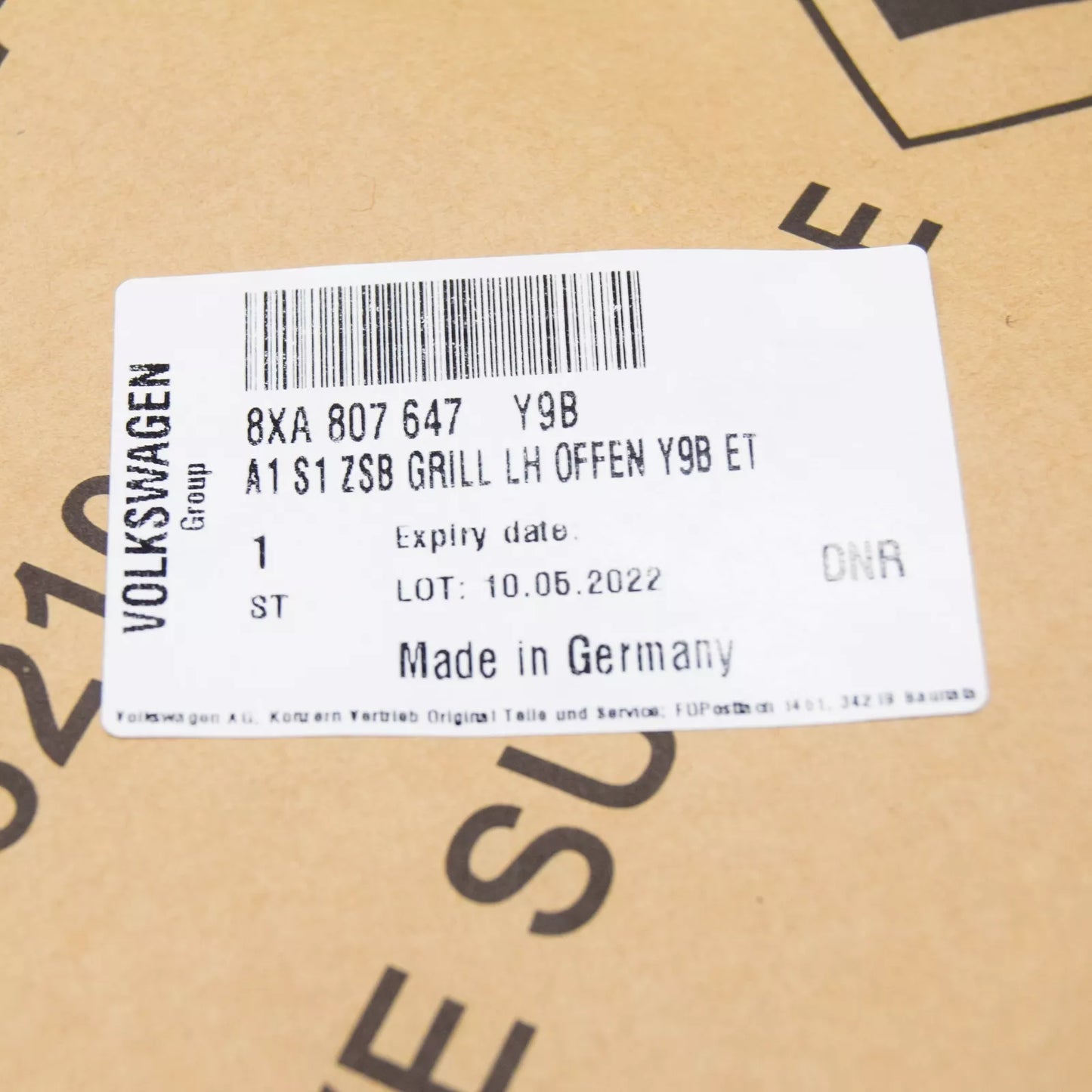 NEW AUDI A1 S1 8X FRONT BUMPER LEFT GRILLE 8XA807647Y9B 2016 ORIGINAL