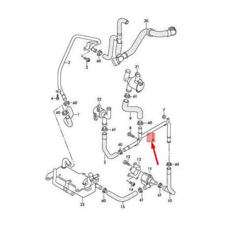 new audi q7 4m left outer engine coolant pipe 4m0121485bs original