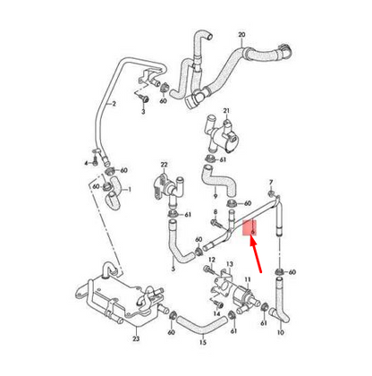 new audi q7 4m left outer engine coolant pipe 4m0121485bs original