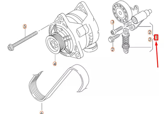 NEW AUDI A8 D4 BELT TENSIONER DAMPER 057903133L ORIGINAL