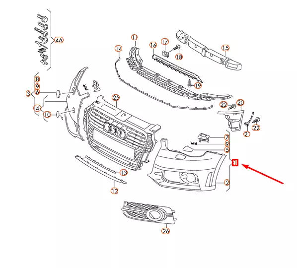 NEW AUDI A1 8X FRONT BUMPER LEFT COVER 8X0807065GGRU ORIGINAL