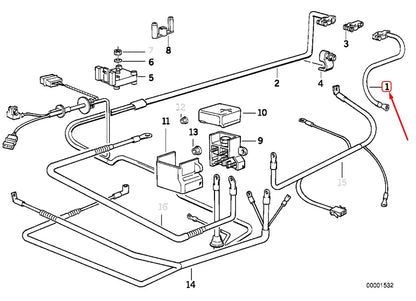 NEW BMW 5 E34 NEGATIVE BATTERY CABLE 12421719713 1719713 ORIGINAL