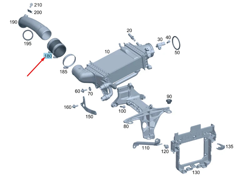 NEW MERCEDES-BENZ C W204 CHARGE AIR COOLER BOOT A2740940191 ORIGINAL