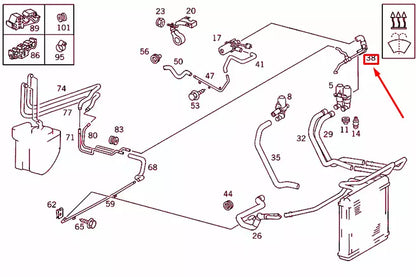 NEW MERCEDES-BENZ SL R129 RECIRCULATING PUMP HOSE A1298322994 ORIGINAL