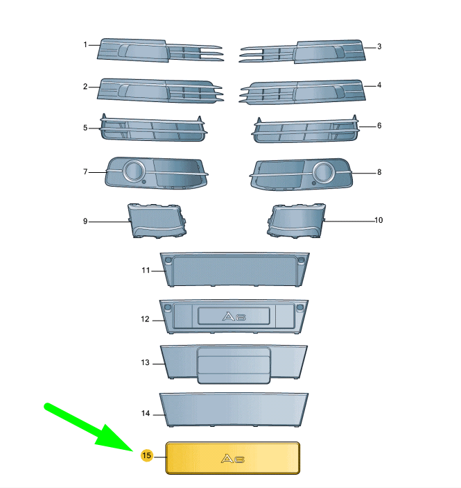 NEW AUDI A6 C6 FRONT LICENCE PLATE TRIM 4F0807285CB1QP ORIGINAL
