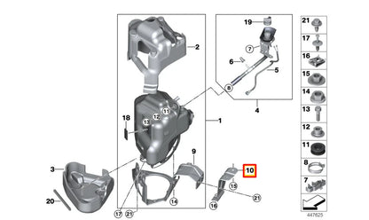 NEW BMW X5 F15 ACTIVE TANK METAL BRACKET 16197320526 ORIGINAL