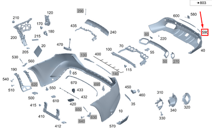 new mercedes-benz gls x167 rear left bumper trim a1678857405 original