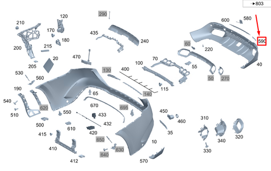 new mercedes-benz gls x167 rear left bumper trim a1678857405 original