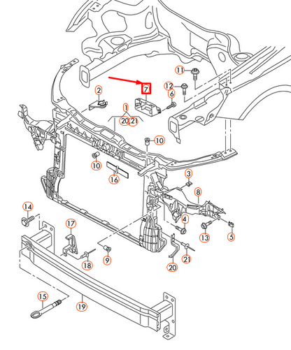 NEW AUDI A1 8X AIR GUIDE CHANNEL 1T0805971 ORIGINAL
