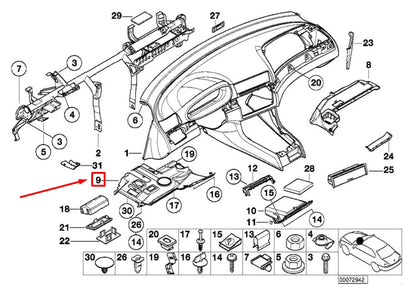 NEW BMW 3 E46 LEFT FOOT WELL TRIM 51457002608 7002608 ORIGINAL