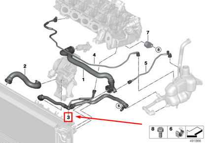 new bmw 2 f46 heating-expansion tank-pump line 8593801 17128593801 original