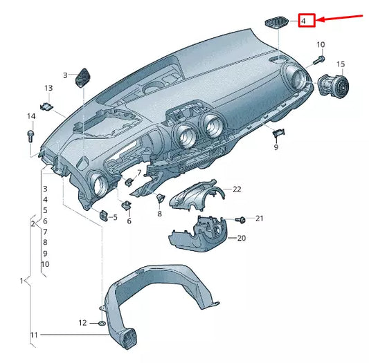 NEW AUDI Q2 GA RIGHT DOOR WINDOW AIR VENT 81C8197946PS